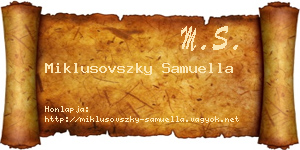 Miklusovszky Samuella névjegykártya